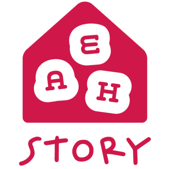 Logo with a red house shape containing letters and the word 'STORY' below on a white background