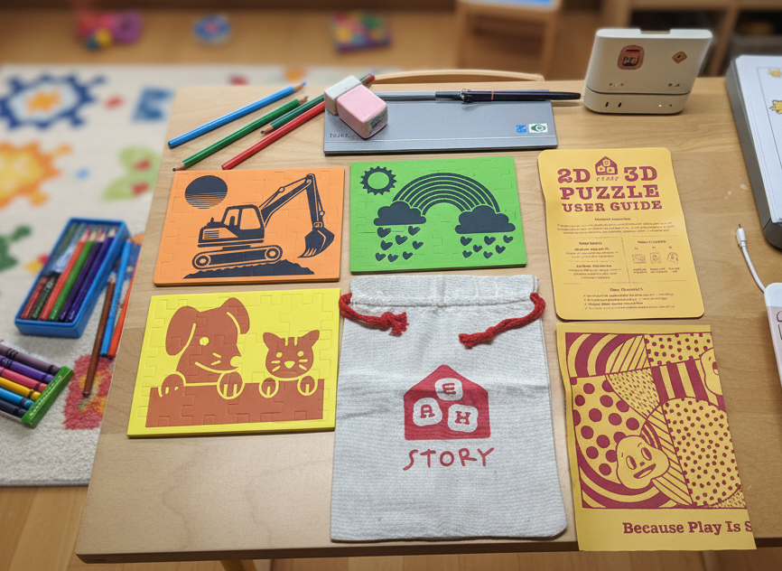 AEH Story 2D & 3D Puzzle Toy – 3 Colors | Educational Screen-Free Play for Kids Ages 3–9 | Perfect Travel Toy