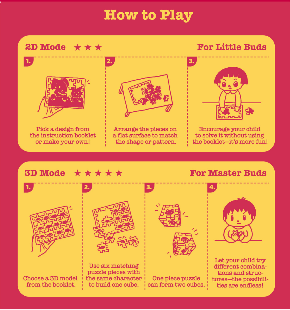 AEH Story 2D & 3D Puzzle Toy – 3 Colors | Educational Screen-Free Play for Kids Ages 3–9 | Perfect Travel Toy